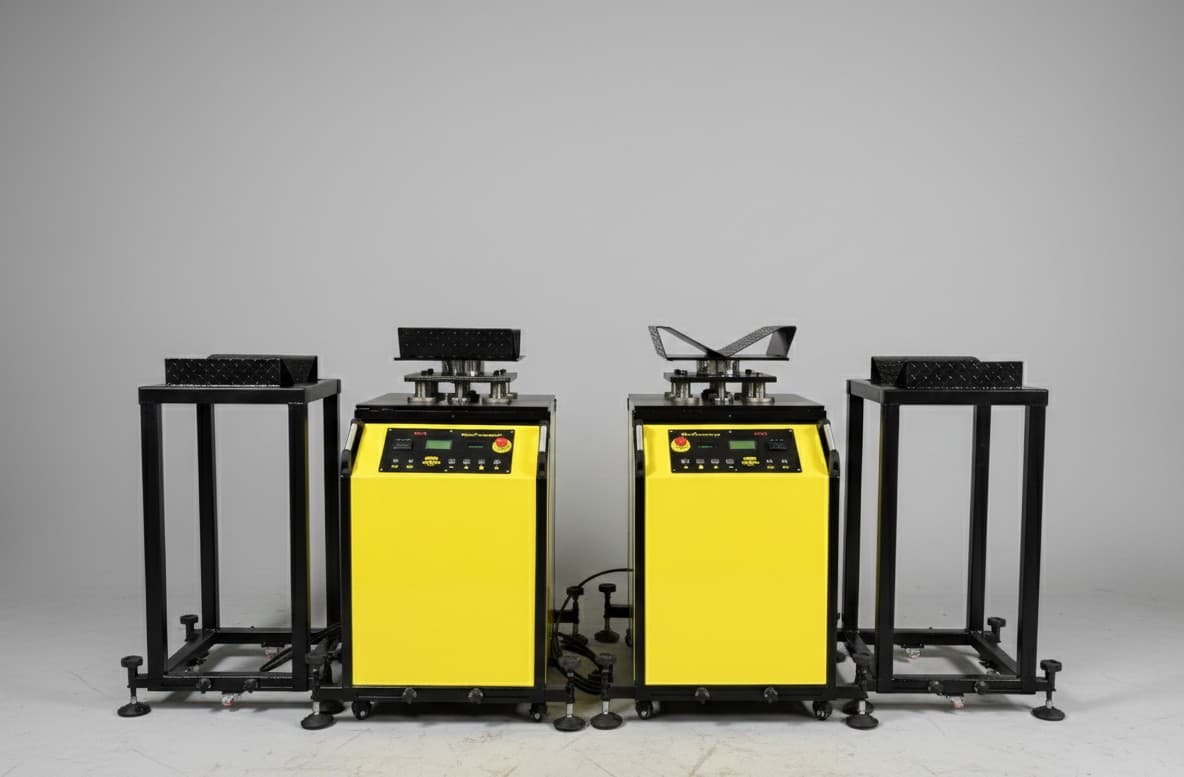 VibroPro lift-bay stand set: two active and two passive units, studio photo
